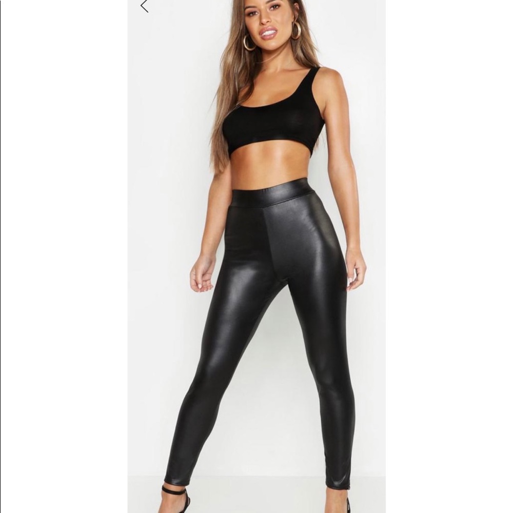 High Waist Wet Look Leggings